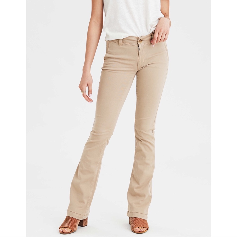 American Eagle Kick Boot Khaki Pants